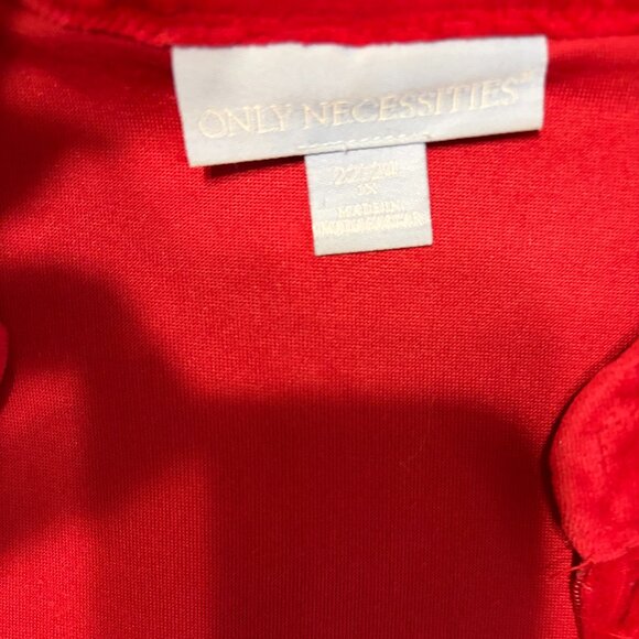 Womens Plus Velour Full Length Robe, Red, by Only Necessities, sz. 22/24 - Picture 8 of 9